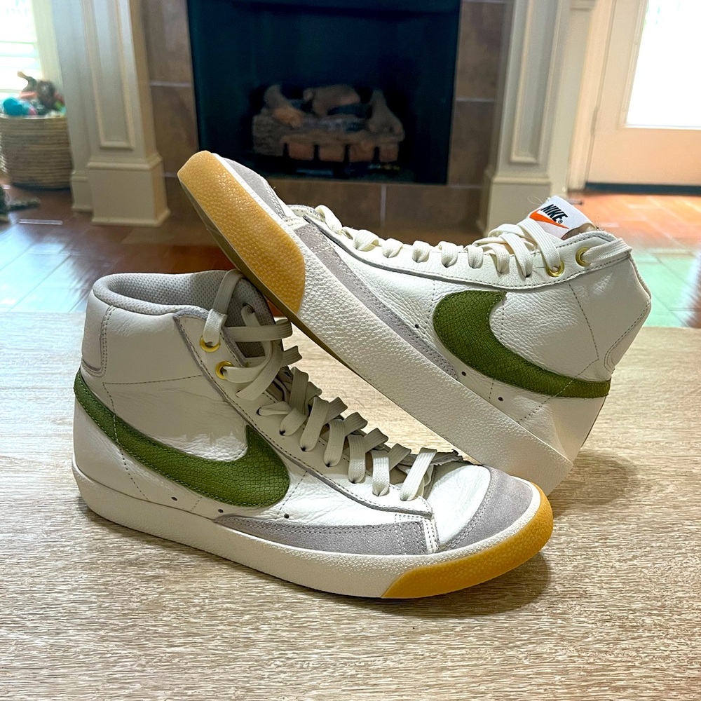 Size 8.5 — Nike Blazer ‘77 Vintage Mid Asparagus Snakeskin